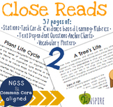 Science Close Read Plant Life Cycle and A Tree's Life Text