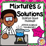 Science Cloze: Mixtures & Solutions NGSS Aligned