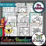 Science Color By Number Worksheets ~ Middle School Science