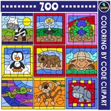 Zoo - Coloring By Code Clip Art Set {Educlips Clipart}