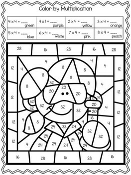 Science Coloring Pages Multiplication Color By Number By Learnable Shop