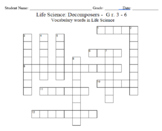 Science Crossword Puzzle: 3 to 6 Grades - Life Science - D