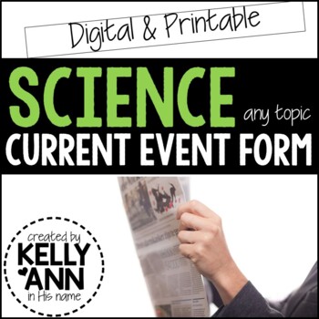 Preview of Science Current Event Worksheet - Printable and Distance Learning