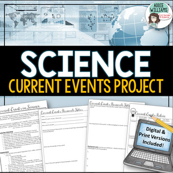 Preview of Science Current Events - for ANY topic! PRINT and DIGITAL 