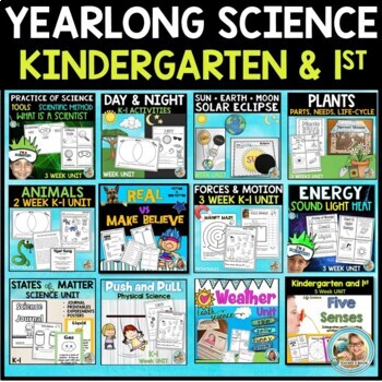 Preview of Science Curriculum with SOLAR ECLIPSE Kindergarten | 1st Grade Yearlong BUNDLE
