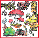 Science Decomposers Realistic Clip Art with Free Backgroun