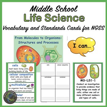 Preview of Science Dictionary for Middle School: Life Science Vocabulary
