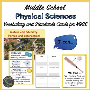 Preview of Science Dictionary for Middle School: Physical Science Vocabulary