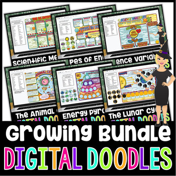 Preview of Science Digital Doodles for Distance Learning Growing Bundle