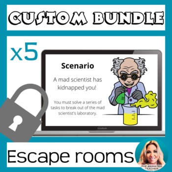 Preview of Science Digital Escape Room Custom Bundle 20% OFF middle school