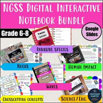 Preview of Science Digital Interactive Notebook Bundle for NGSS Google Slides