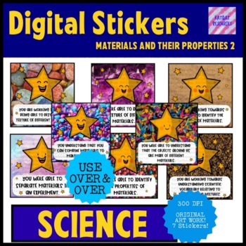 Preview of Science Digital Stickers - Materials And Their Properties 2 - Physical Science