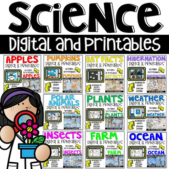 Preview of Science Digital and Printable Year Long Distance Learning Bundle