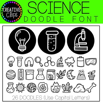 Preview of Science Doodle FONT {Creative Clips Clipart}