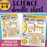 Science Doodle Sheet - Our Solar System - EASY to Use Note