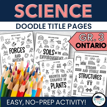 Preview of Science Doodle Title Pages - Grade 3 Ontario Curriculum