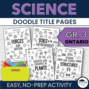 Preview of Grade 3 Ontairo Science Doodle Title Pages: Forces, Soils, Plantsm Structures