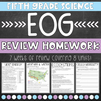 Preview of Science EOG Review Homework