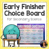 Science Early Finisher Digital Choice Board