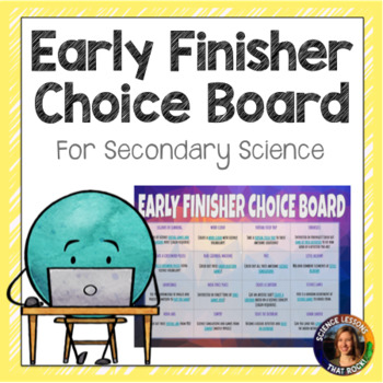 Preview of Science Early Finisher Digital Choice Board