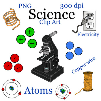 Preview of Science, Atoms & elements, Protons Neutrons & Electrons clip art