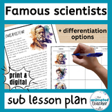 Science Emergency Sub Lesson Plan Famous Scientists