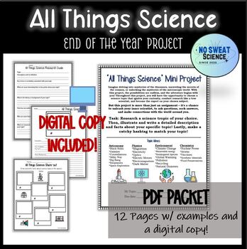 Preview of End of the Year Science Research Digital Project Choice Activity Assessment