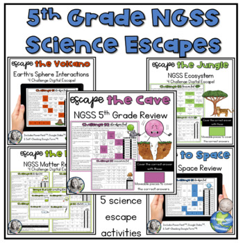 Preview of 5th Grade NGSS Science Digital Escape Bundle