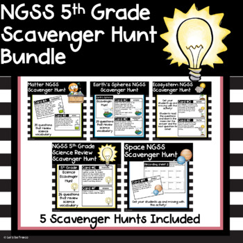 Preview of Science Scavenger Hunt 5th Grade NGSS Bundle - Now Digital