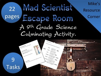 Preview of Science Escape Room Culminating Tasks