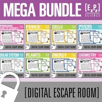 Preview of Science Escape Room MEGA Bundle | Digital Breakout Review Game