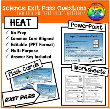 Preview of Science Exit Pass/Ticket Questions- Heat