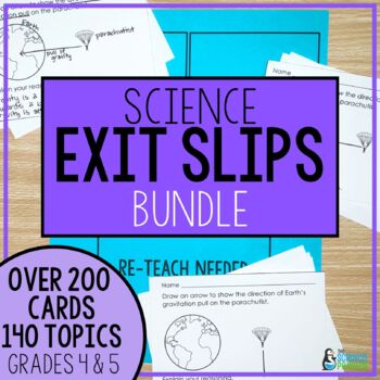 Preview of Science Exit Tickets Bundle | 4th Grade 5th Grade | Exit Slips TEKS NGSS MORE