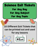 Science Exit Tickets For ANY Lesson