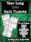 Science Exit Tickets - Year Long