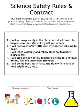Science Experiment Contract for Students by Emily Thompson | TPT