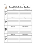 Science Experiment Data Recording Sheet