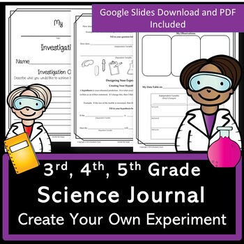 Preview of Science Experiment Journal Template | Digital Or Print | Grades 3 4 5
