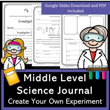 Preview of Science Experiment Journal Template | Digital Or Print | Grades 6 7 8