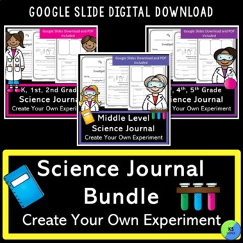 Preview of Science Experiment Journal Template | Digital Or Print | K-8th Grade Bundle