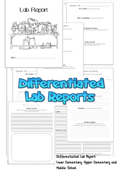 Preview of Science Experiment Lab Report Template Differentiated