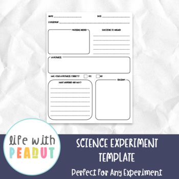 Preview of Science Experiment Template Perfect for Any Lesson