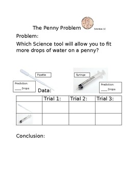 Preview of Science Experiment: The Penny Problem