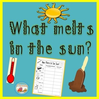 Preview of Science Experiment -What Melts In The Sun?-Preschool, Kindergarten, 1st