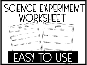 Preview of Science Experiment Worksheet/Template