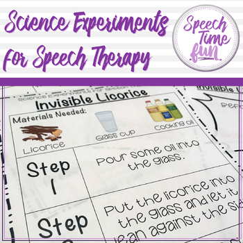 Preview of Science Experiments for Speech Therapy