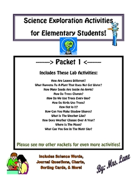 Preview of Science Exploration Activities for Elementary Students-Packet 1 of 3