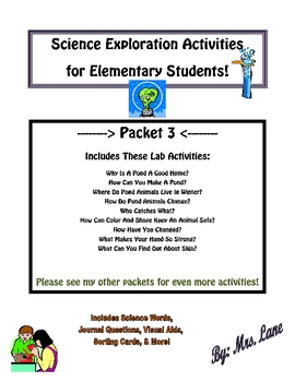 Preview of Science Exploration Activities for Elementary Students-Packet 3 of 3
