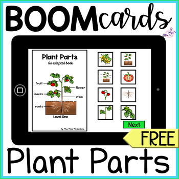Preview of Science: FREE Plant Parts Adapted Book -Boom Cards