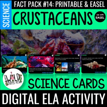 Preview of Science Fact Pack 14: Crustaceans Printable Task Cards & Assessment